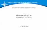 REPORT TO THE FINANCE COMMITTEE QUARTERLY REPORT ON ...