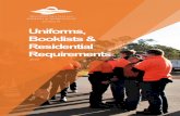 Uniforms, Booklists & Residential Requirements