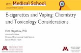 E-cigarettes and Vaping: Chemistry and Toxicology ...