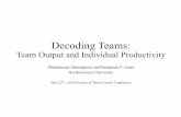 Team Output and Individual Productivity