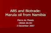 ABS and Biotrade: Marula oil from Namibia