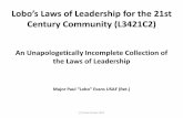 Lobo’s Laws of Leadership for the 21st