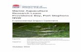 Marine Aquaculture Research Lease Providence Bay, Port ...