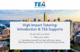 High Impact Tutoring: Introduction & TEA Supports