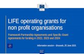 LIFE operating grants for non profit organisations