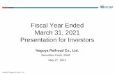 Fiscal Year Ended March 31, 2021 Presentation for Investors