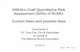 MSHA's Draft Quantitative Risk Assessment (QRA) of RCMD