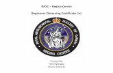 RASC Regina Centre Beginners Observing Certificate List