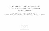 The Bible: The Complete Word of God (abridged) Sheet Music