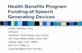 Health Benefits Program Funding of Speech Generating Devices
