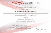 Certificate of Completion Awarded to Muhammad Salman Khan ...