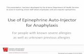 Use of Epinephrine Auto-Injector for Anaphylaxis