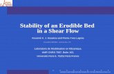 Stability of an Erodible Bed in a Shear Flow
