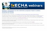 Webinar: Consultation on the restriction proposal of lead ...