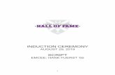 HALL OF FAME INDUCTION CEREMONY SCRIPT