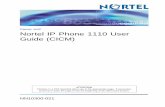 Carrier VoIP Nortel IP Phone 1110 User Guide (CICM)