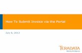 How To Submit Invoice via the Portal - Teradata