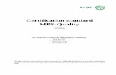 Certification standard MPS-Quality