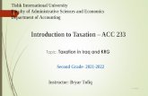 Introduction to Taxation ACC 233 - lecture-notes.tiu.edu.iq