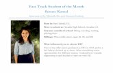 Fast Track Student of the Month Serene Kamal