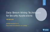 Data Stream Mining Techniques for Security Applications