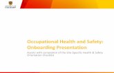 Occupational Health and Safety: Onboarding Presentation
