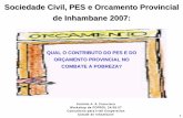 Sociedade Civil, PES e Orcamento Provincial de Inhambane 2007