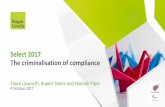 Select 2017 The criminalisation of compliance