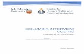Columbia INterview coding - McMaster University