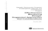 Effectiveness Monitoring Design: Suggested Approaches and ...