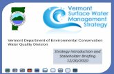 Vermont Department of Environmental Conservation Water ...