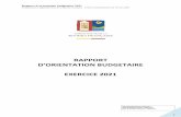 RAPPORT D’ORIENTATION BUDGETAIRE EXERCICE 2021