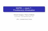 MAPSI — cours 7 : Procedure(s) d’´ evaluation´
