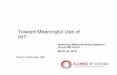 Toward Meaningful Use of HIT