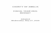 COUNTY OF AMELIA FISCAL YEAR 2021 BUDGET