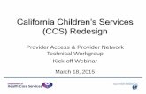 California Children’s Services (CCS) Redesign