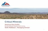 Critical Minerals - American Rare Earths