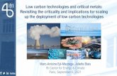 Low Carbon Technologies and Critical metals