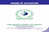 NORMS OF AFFILIATION - Para Medical Council