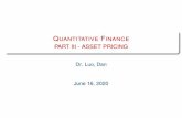 Quantitative Finance - PART III - ASSET PRICING