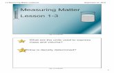 Measuring Matter Lesson 13