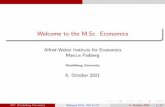 Welcome to the M.Sc. Economics