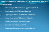 (POS313)INTER-GOVERNMENTAL RELATIONS IN NIGERIA Course …