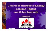 Control of Hazardous Energy Lockout-Tagout and Other Methods