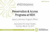 Programs at NEH Preservation & Access
