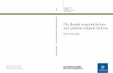 On dental implant failure and patient-related factors