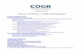 February 28-March 1 COGR Meeting Report