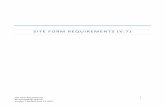 SITE FORM REQUIREMENTS (V.7)