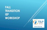 FALL TRANSITION IEP WORKSHOP