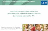 Introducing the Developmental Milestone Checklist Program ...